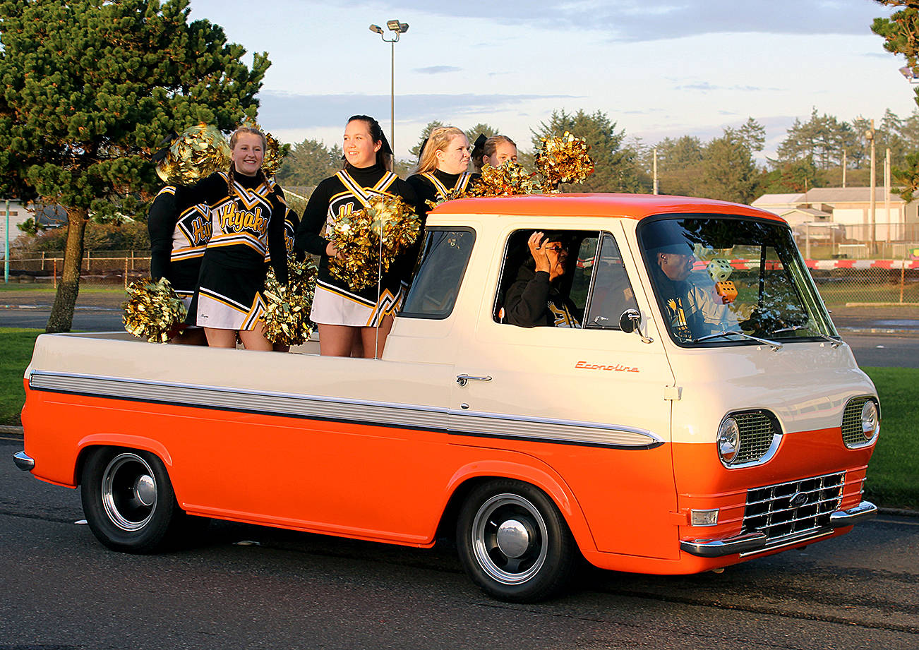 North Coast News: The Hyak cheerleaders along with some vintage show automobiles will be featured at the Homecoming parade on Thursday in Ocean Shores.