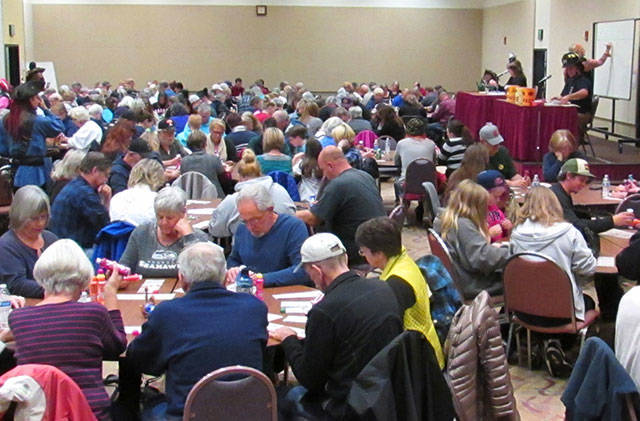 A large crowd turned out Friday night to play Bingo for turkeys and other Thanksgiving treats.