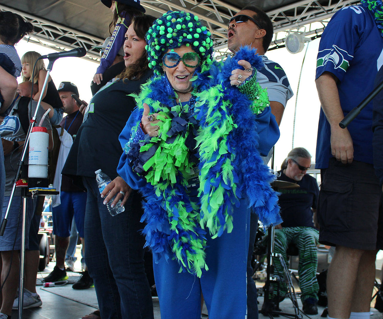 Mama Blue was one of the original Seahawks fans who was making her fourth appearance at Fan Fest. Angelo Bruscas photo.