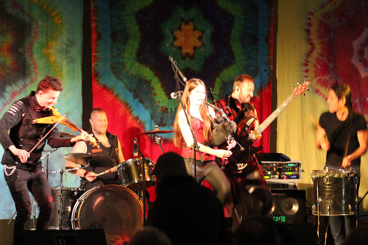 Angelo Bruscas/North Coast News: Celtica Pipes Rock joined with the Whiskey Dicks on Sunday at the Ocean Shores Convention Center during the Galway Bay Celtic Music Festival.