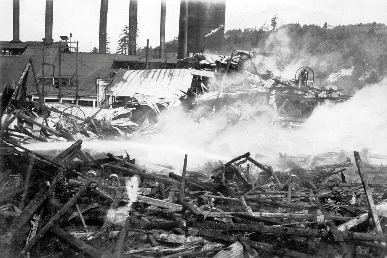 (Courtesy of Polson Museum) The aftermath of the May 1918 fire at the North Western Lumber Co.