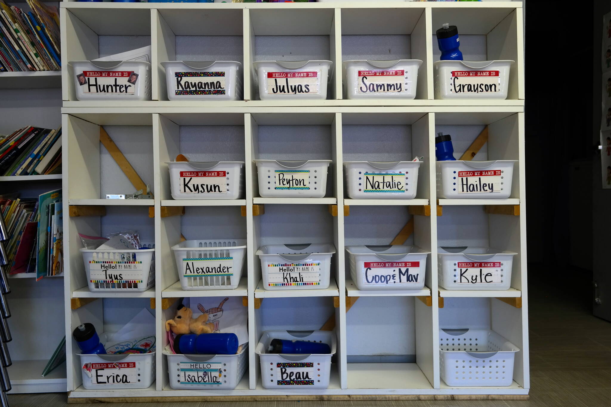 Student drawers in the “Ocean Room” at Tugboat Granny’s Childcare and Preschool in Ocean Shores. In 2020, he child care center moved into a building on Ocean Shores Blvd. that is licensed for 36 children from 1-12 years-old. Last year, they added a site located in two classrooms at Ocean Shores Elementary to meet community needs for infant care. Erika Gebhardt I The Daily World