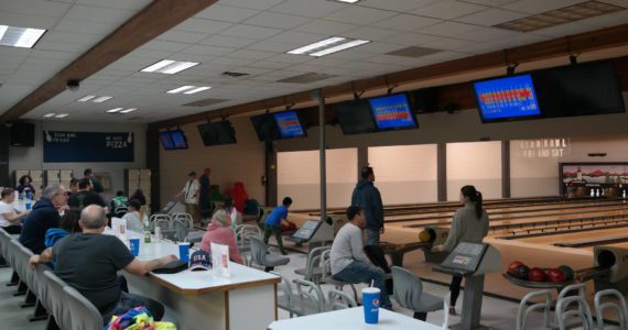 Patrons enjoy a busy evening on Saturday, April 16, at Shores Bowl in Ocean Shores. The bowling alley, in town since 1960, has been operated by Rob Shaver and his family since 1998. The bowling alley — 125 W. Chance a La Mer — will have its last regular business day on Saturday, April 30. (Erika Gebhardt | The Daily World)